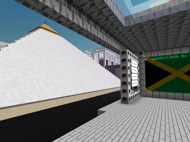 Listening to reggae and looking at a pyramid