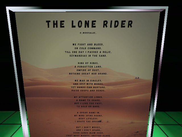 See 'The Lone Rider' - At the Poetry Gallery in Milan #cryptopoetry