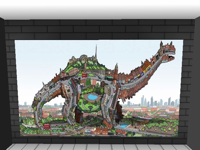 Cities can often feel like massive beasts...this artwork captures that sentiment.