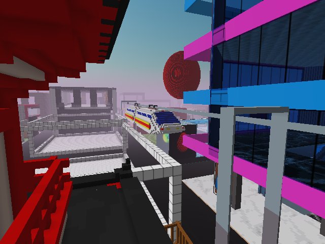 another train in downtown tokyo