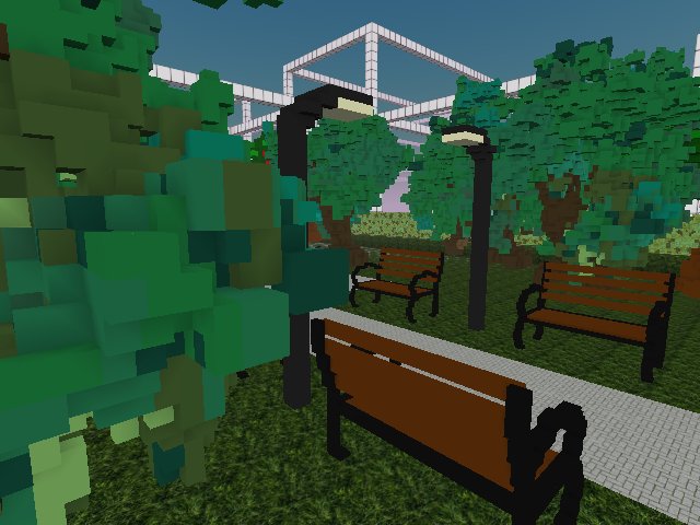 Beets Garden is really pretty. The trees are just high enough you can walk under them without them temporarily disintegrating.
