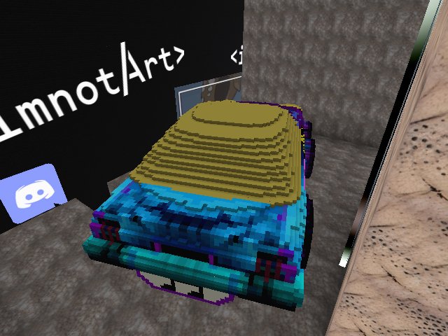 Touchin up the voxel mobile. Can you find the inspiration for it? It's in here in this gallery as well (across from imnotArt).