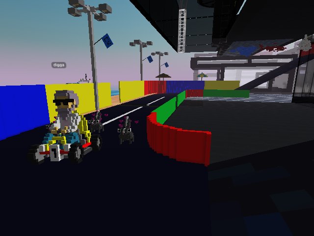 test driving the kart track in Tokyo.