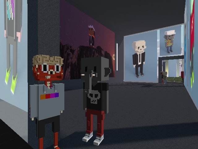 Meebits in Cryptovoxels