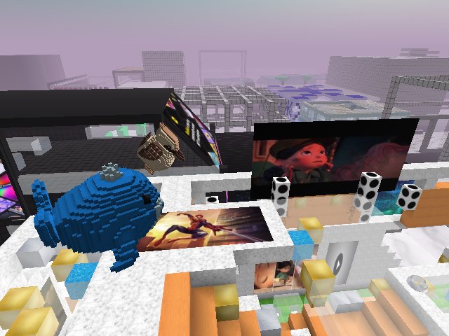 #mavenarte gallery - #whale #kookaburra #laughingbird in the sky.. flying with #spiderman .. in #cryptovoxels #voxeland