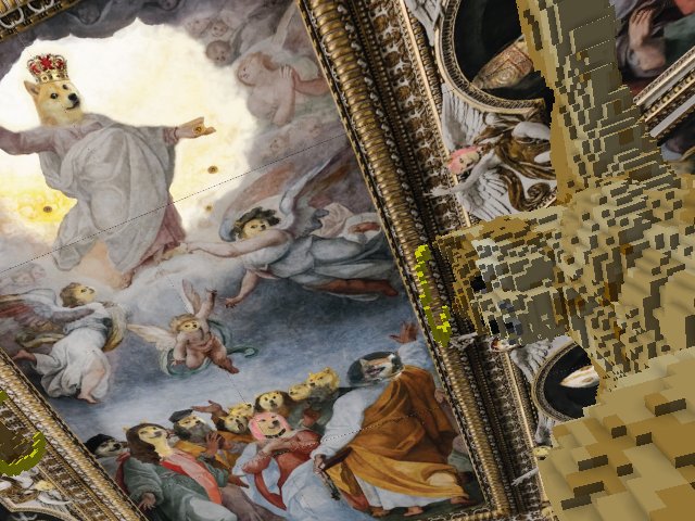 Milan Gallery, "The Temple of Doge". 
(some say, when you die on cryptovoxels, you go to doge-heaven)