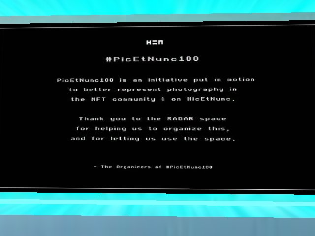 now announcing #PicEtNunc100, a movement on @hicetnunc2000 this weekend promoting photography within the NFT space + there will be an exhibition via @cryptovoxels today, Friday , 6/25/2021 at 6PM PDT