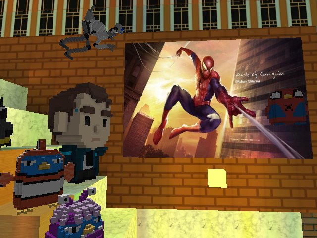 See who is here.. #dechartgames #BryanDechart #ConnorDetroit w/ #spiderman #batman #woody and #boo #pixar at #Mavenarte Gallery with #MomentSQ