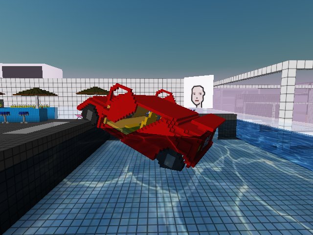 Someone crashed a lambo in the pool. WTF.
