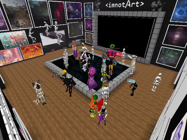 sorryaboutyourcats explaining artwork at imnotArt Community Gallery #15