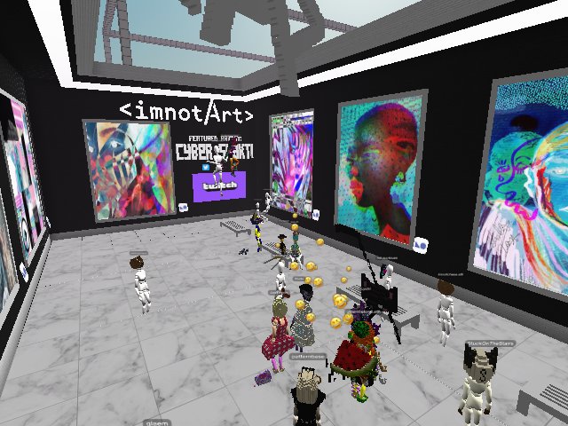 Cyber Shakti talking about her art as the featured artist at imnotArt Community Gallery #15
