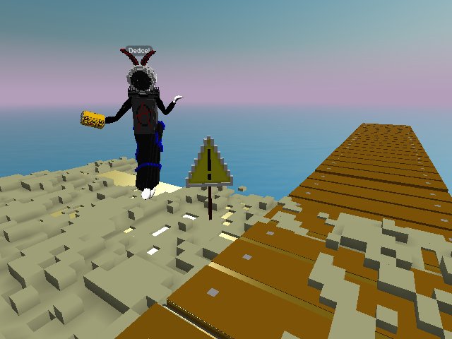 Dedcel made us a caution sign to warn others. DO NOT GO UNDER THE DOCK! -baph <3