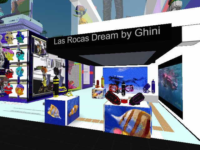 Dive Center designed by Ghini and digital paintings of the Brazilian artist at “Las Rocas Dream by Ghini”. Come dive into the sea of Vibes by the C.