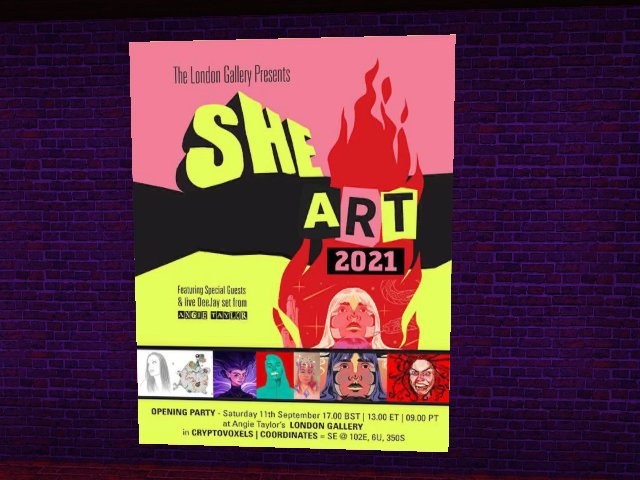 SHE ART Anniversary Party SATURDAY 11TH SEPTEMBER at 5pm BST