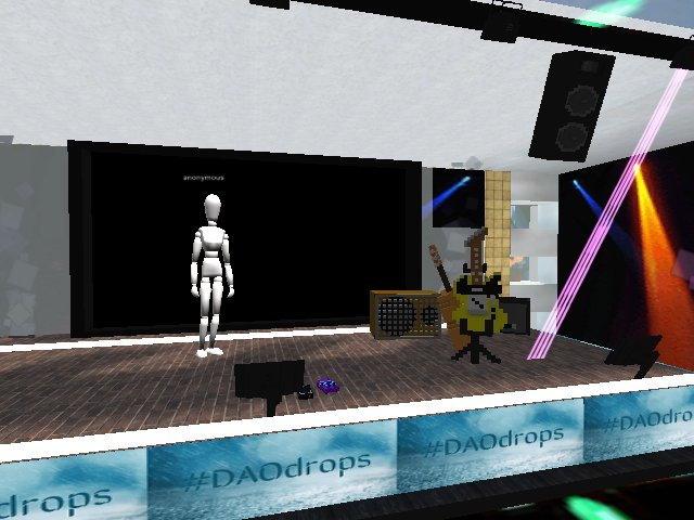 Anonymous is waiting for the show to start and pick up the guitar... #DAOdrops happening in a few right here!
