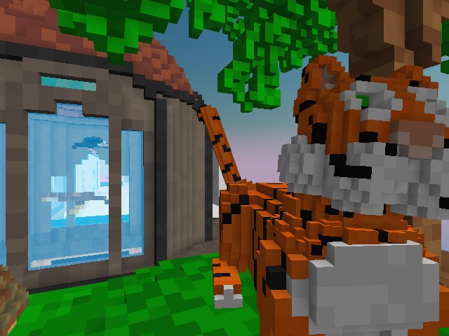 Hanging out with a tiger in the green room.
