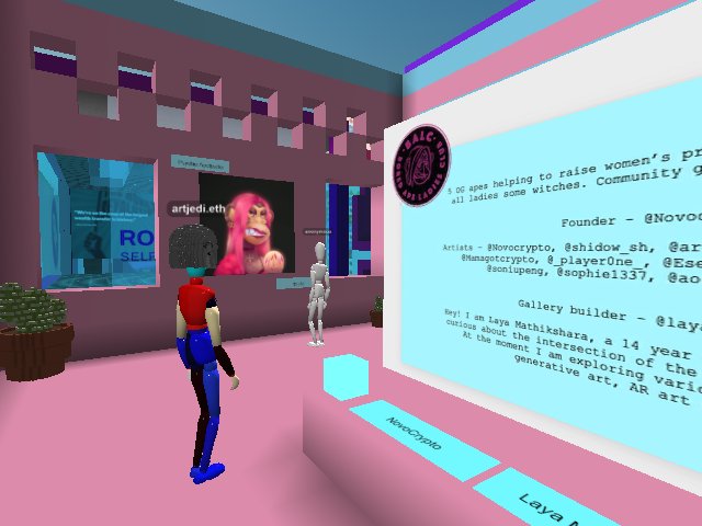NICE EXHIBITION IN CRYPTOVOXEL! #femalepower #boredapeladies