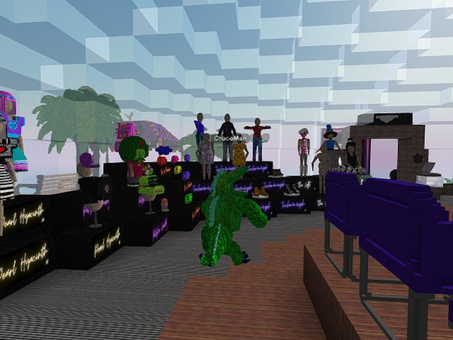 The Croc jump off the pedestal and is dancing around the Dome!