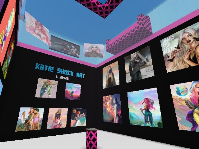Wiiii Finally I build my own place in CryptoVoxels :P
Come to visit me, we could take a drink or two while we fly trough Katie Shock Art house.