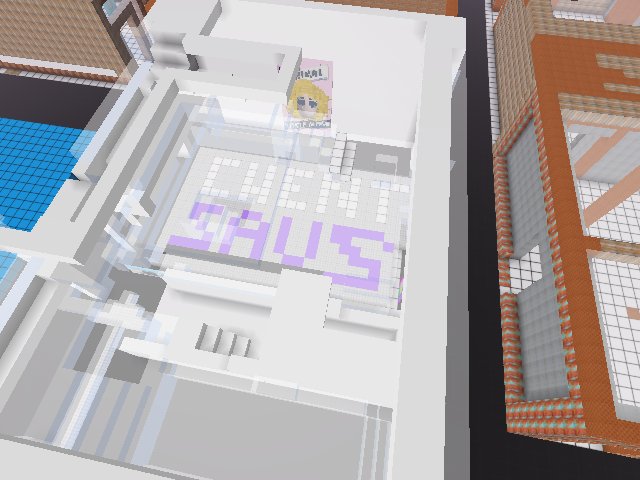 The Chent Saus building is open for visitors. Make sure to check out the video to the left in the womp, on the bottom floor. ;)