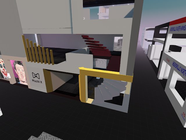 The famous sweeping staircase of Machi-X Dao Gallery