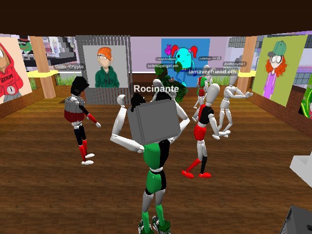 Enjoying the JTOONS artwork at the NFDaddys party.