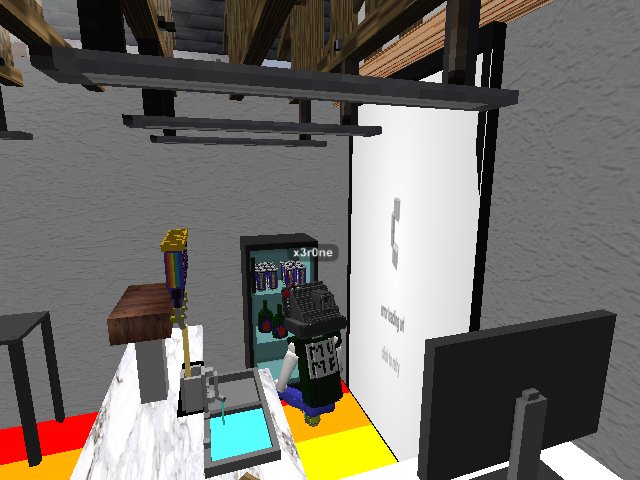 stocking the fridge at the SSW MC and Gallery. Holiday build parcel almost complete!
