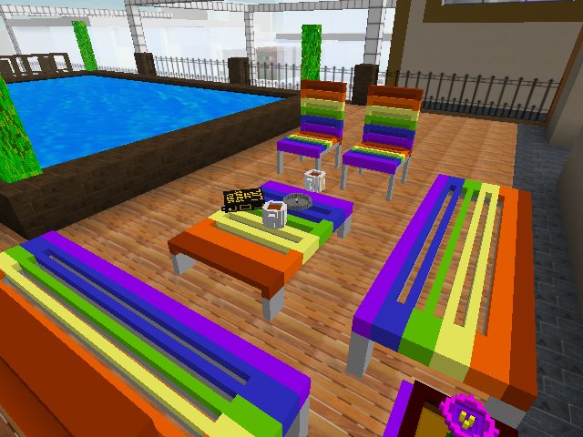 Pride edition of the Brook-bench for public use. Grab it to decorate your parcel. #FILES in cryptovoxels discord