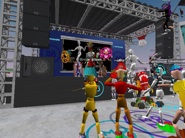 Live music at @EmanateOfficial Metaverse Christmas Party w/ @MannyX
 
@DLROWiAM
 
@Mighty_33
 
@vandigital
 
@therobyguy
 
@baheamica
 
@KaneMayfield
 
@e1ghtSpace
 
@upper_reality
 
@mknkmusic
 
@shazetshowbiz
 
@LouieCRhymes
 
@dotgems_
 
@Cipher_eth
 
@SchifferJana
 
@drknssBYsascha