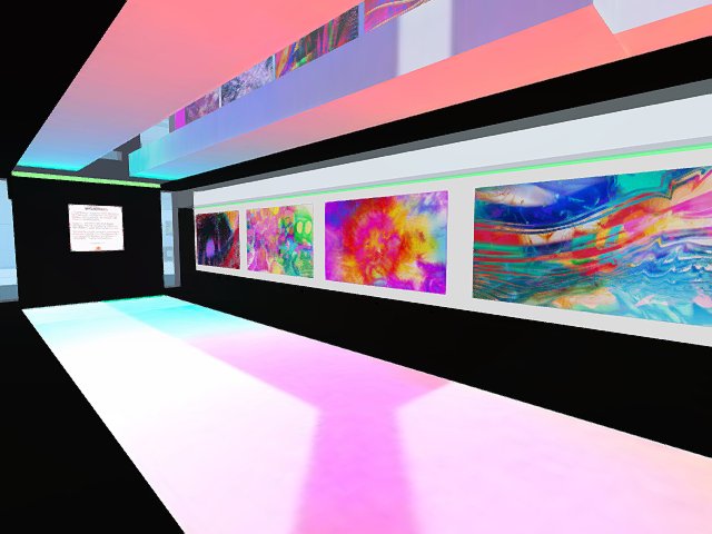 Added some lighting to the gallery that matches my artwork XD
