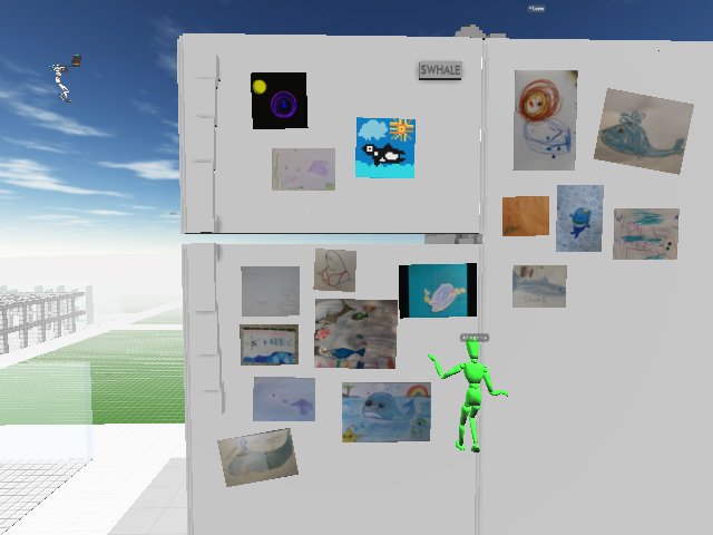 My daughter's art on Whaleshark's fridge!