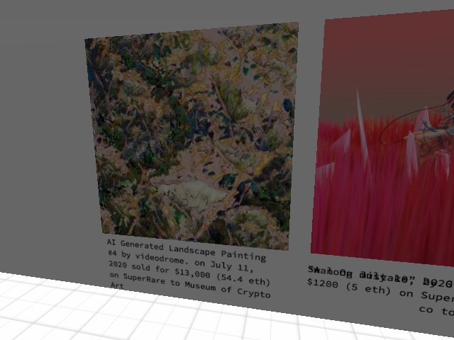top cryptoart sale of the day is "AI generated landscape #4" by videodrome. Resold by artnome for $13,000 (54.4 eth) on SuperRare to Museum Of Crypto Art