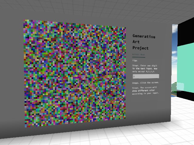 Probably the first interactive art/screen in the Cryptovoxels. It can show different look according to your input.