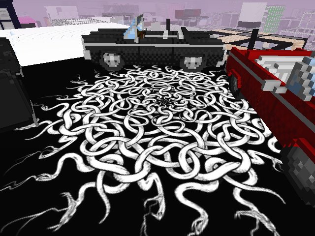 spinning medusa celtic knot and 2 rando cars!