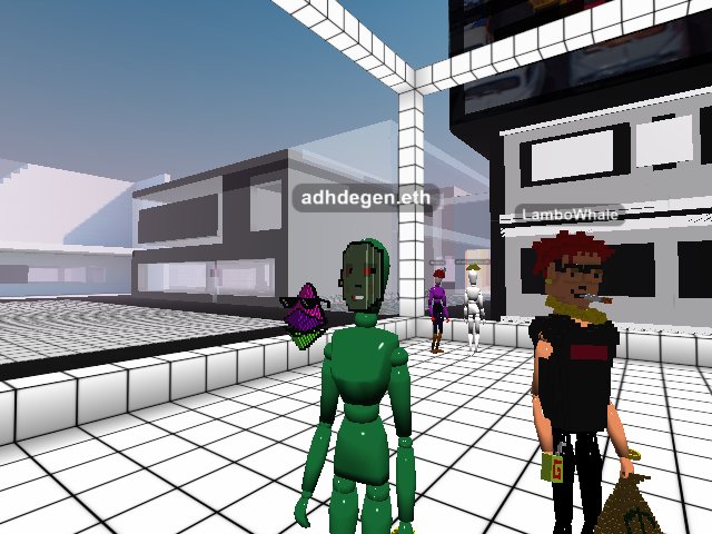 Chillin with @Lambo_Whale in CryptoVoxels