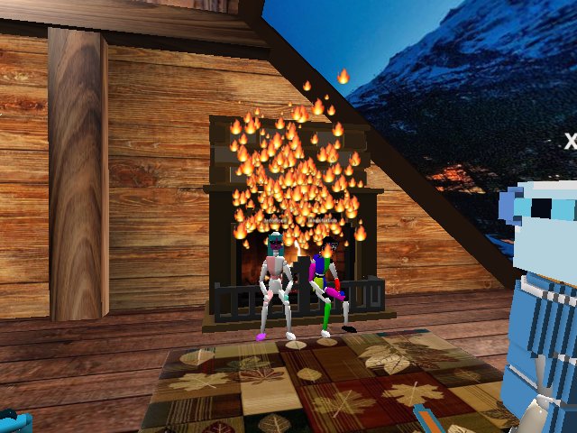 He's just watching them burn. But its all ok. No avatars were harmed in the making of this shot