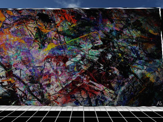 Artwork by RoganX - first artist featured on the Artwall in Cryptovoxels.