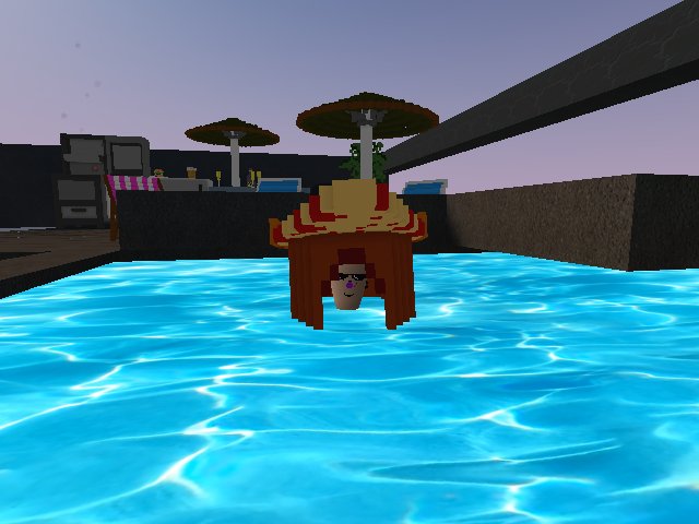 chillin in pool, yay