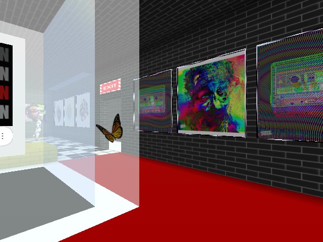 Butterfly invades art gallery