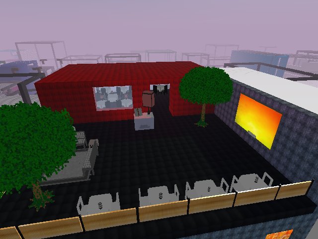 Another view of the rooftop Red Room