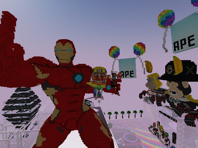 With a huge Iron Man !!! "Cheese!"