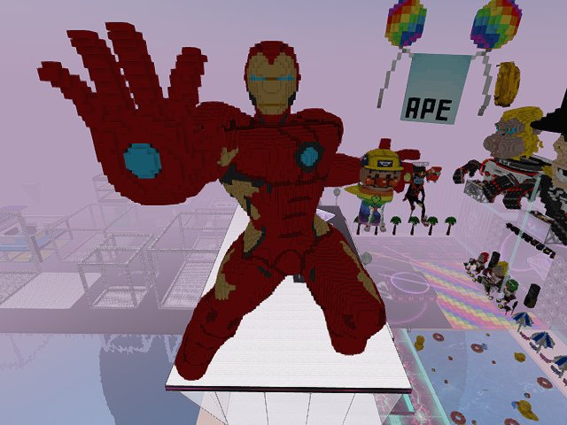 With a huge Iron Man !!! "Cheese!"