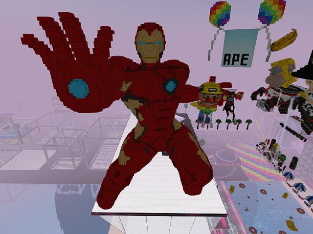 With a huge Iron Man !!! "Cheese!"