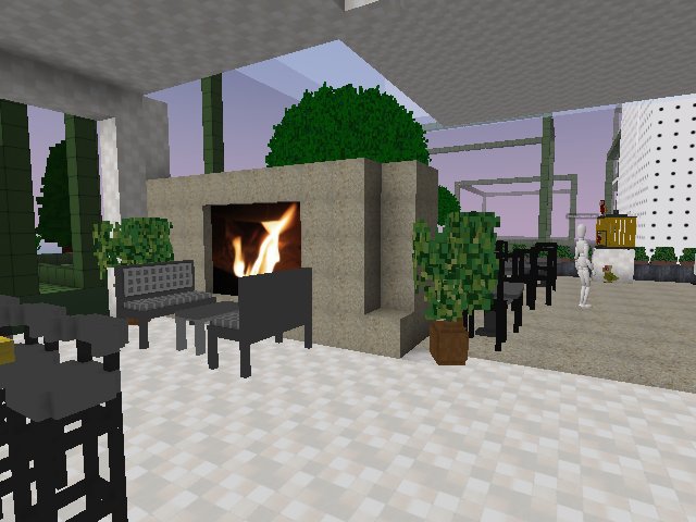 Cozy fire in the bar.
