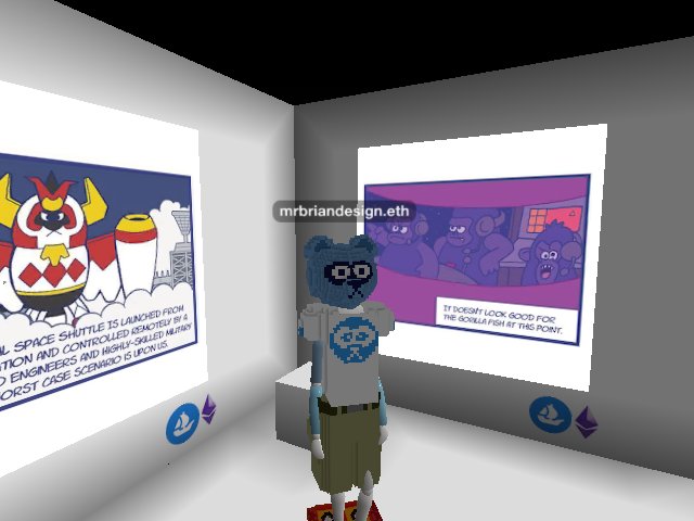 I'm at the Metaverse Gallery where we had a Virtual Drop Party for Tanuki Birds | Comic Story 10 last Monday. There are still some editions of this NFT available on @openSea Get Over here and click the links ! #polygonNFT #polygonNFTs #tanukiBirds #たぬきバード #日本NFT #JapanNFT #cryptovoxels #LFG