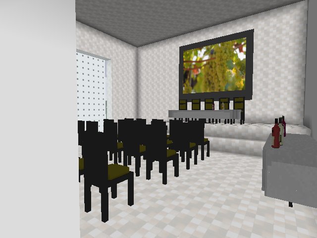 The classroom is set up for a wine class.