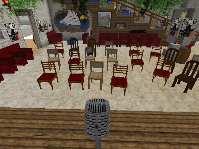 *COUGH* welcome to Octo Bar! are you happy to see me, or is that just a banana on the chair?