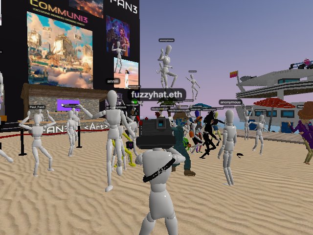 Dancing at the imnotArt Beach Club for the Communi3 Members party!