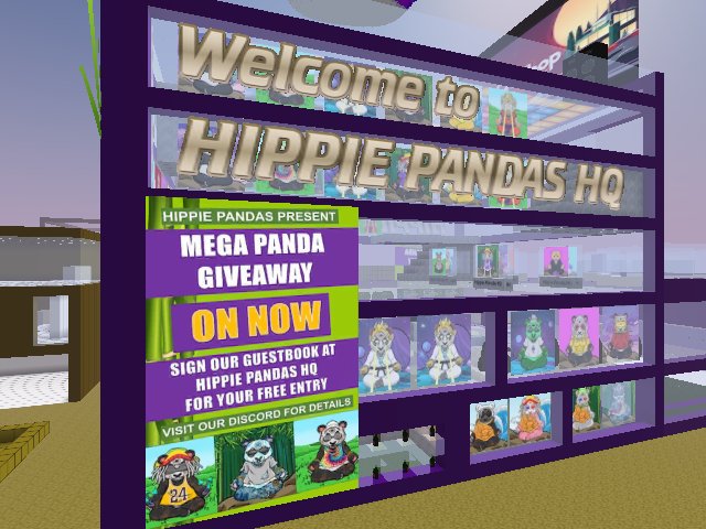 MEGA PANDA GIVEAWAY NOW ON - Sign our guestbook for a chance to WIN 1 of 3 Hippie Panda NFTs