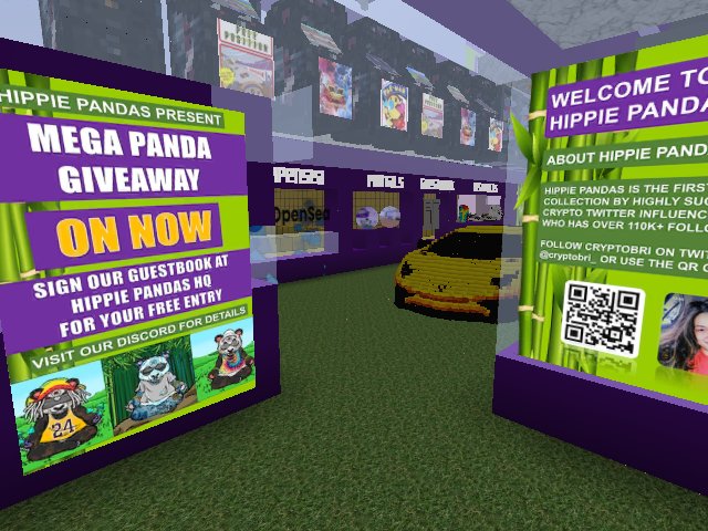 WIN A FREE HIPPIE PANDA NFT at Hippie Pandas HQ, everyone who signs our guestbook has a chance to WIN 1 of 3 Hippie Pandas